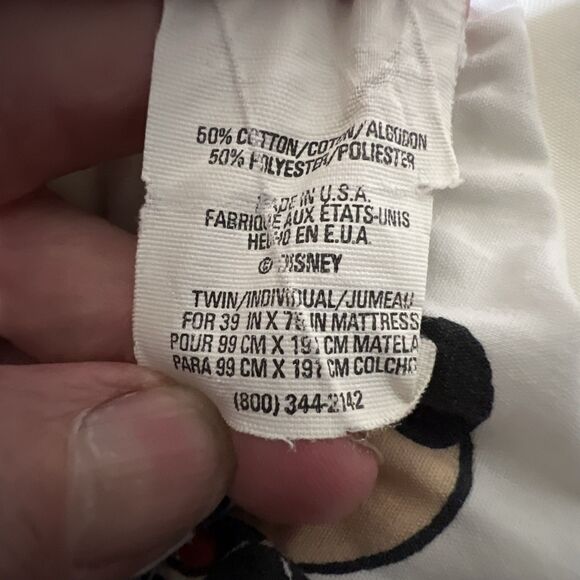 Disney Vintage Mickey Mouse Fitted & Flat Sheet And Pillow Case Alarm Clock Yawn - Picture 6 of 13